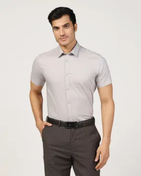 Formal Half Sleeve Grey Solid Shirt - Retro