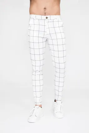 Frilivin Slim Trousers With Simple Grid Print