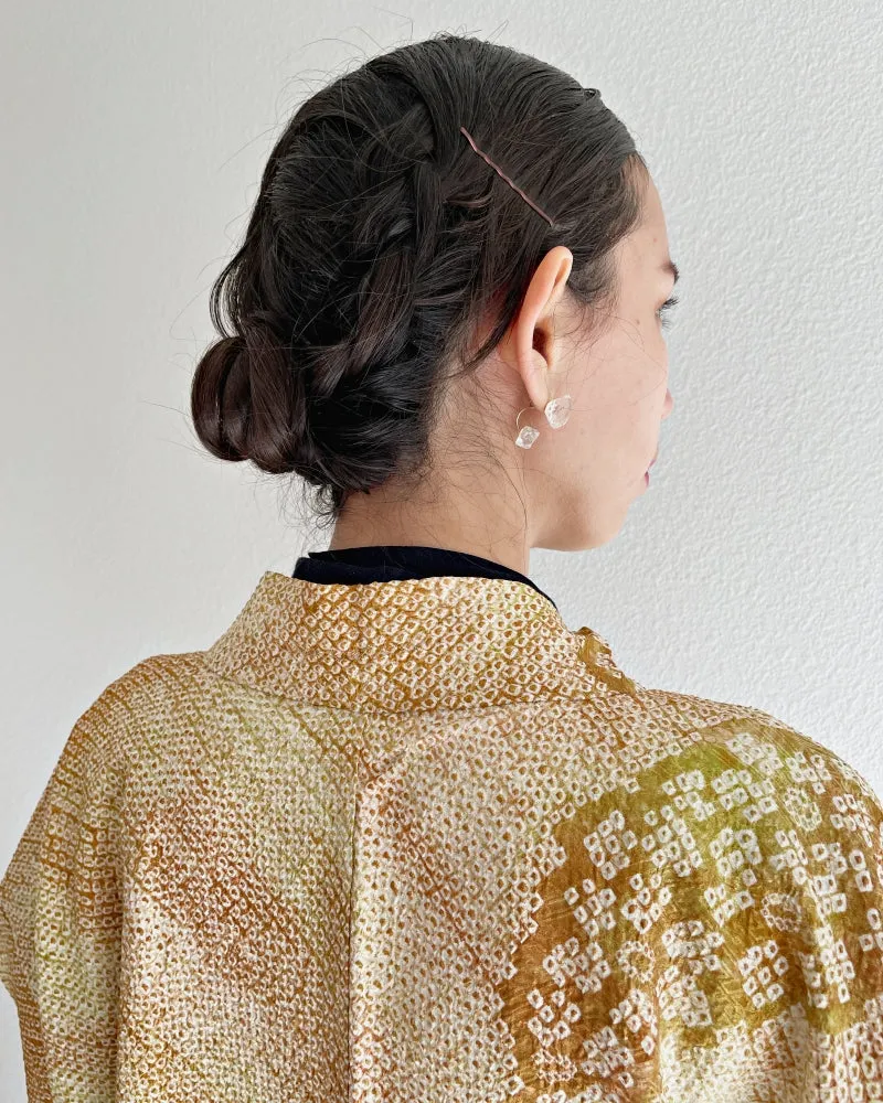 Golden Cosmos Shibori Haori Kimono Jacket