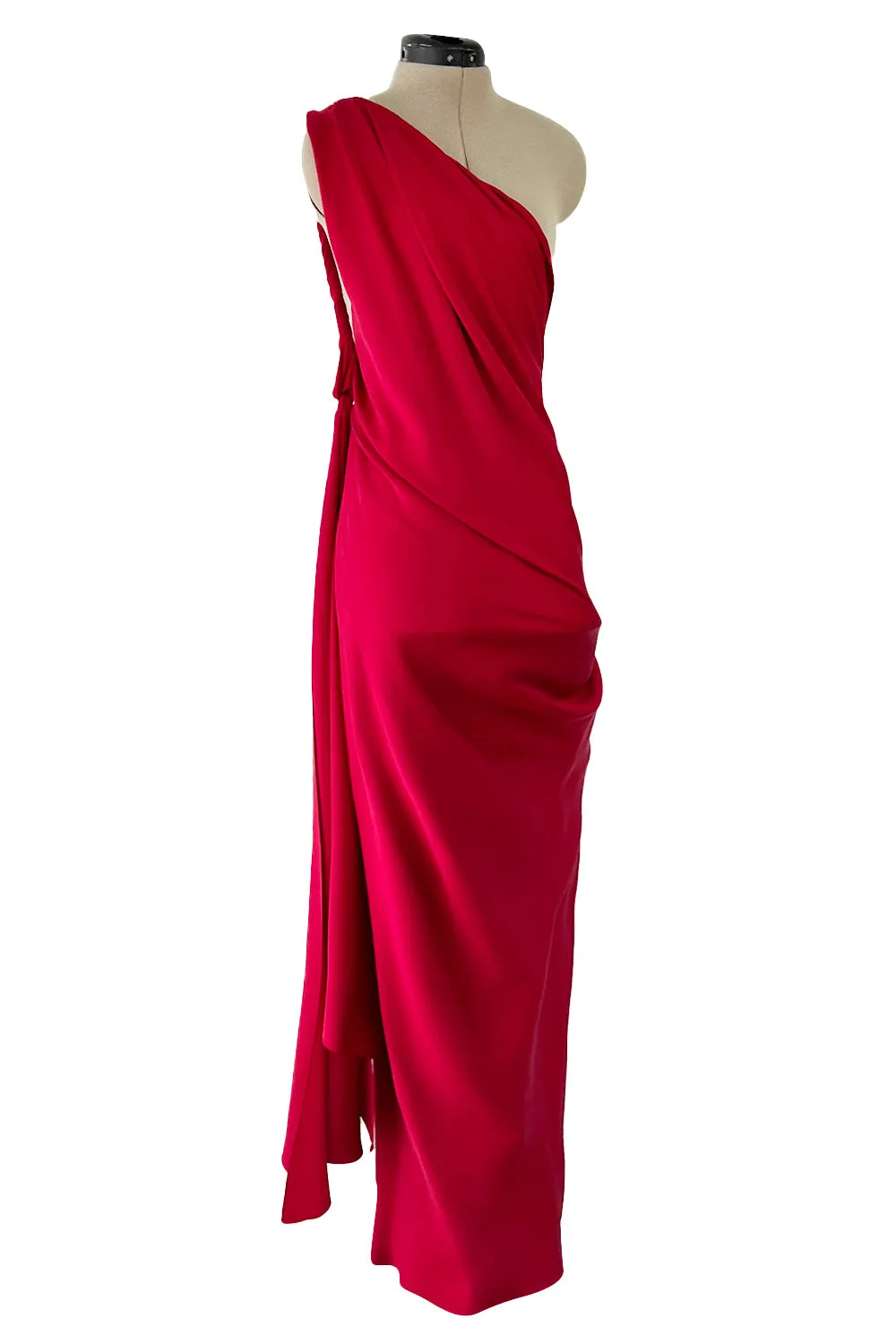 Gorgeous Pre-Fall 2010 Yves Saint Laurent by Stefano Pilati Red Bias Cut One Shoulder Dress