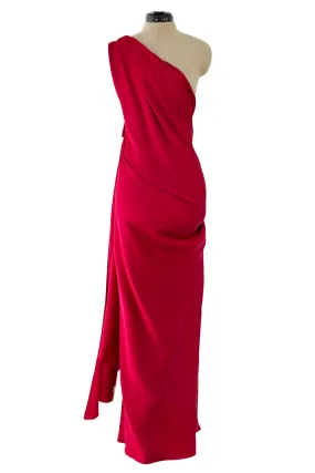 Gorgeous Pre-Fall 2010 Yves Saint Laurent by Stefano Pilati Red Bias Cut One Shoulder Dress