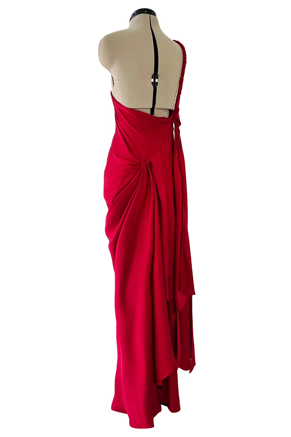 Gorgeous Pre-Fall 2010 Yves Saint Laurent by Stefano Pilati Red Bias Cut One Shoulder Dress