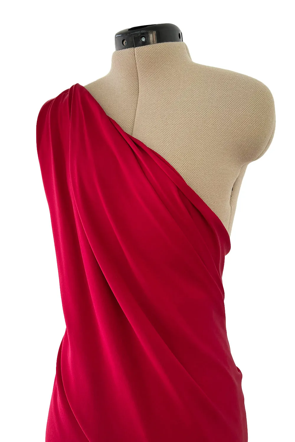 Gorgeous Pre-Fall 2010 Yves Saint Laurent by Stefano Pilati Red Bias Cut One Shoulder Dress