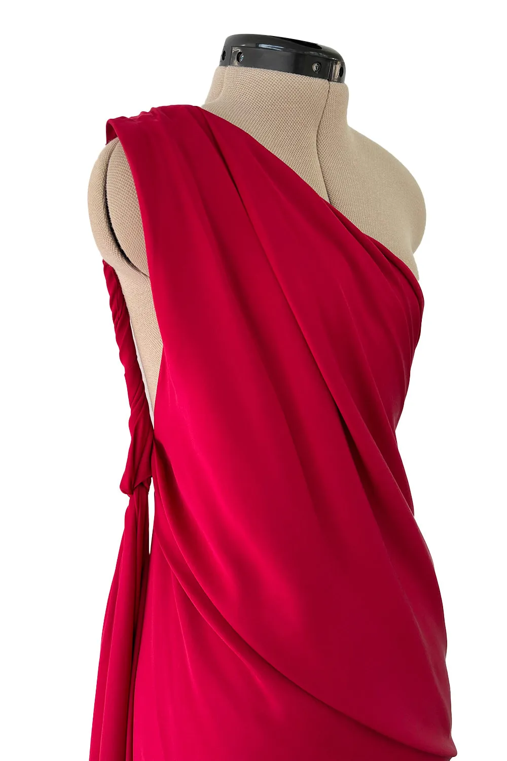 Gorgeous Pre-Fall 2010 Yves Saint Laurent by Stefano Pilati Red Bias Cut One Shoulder Dress