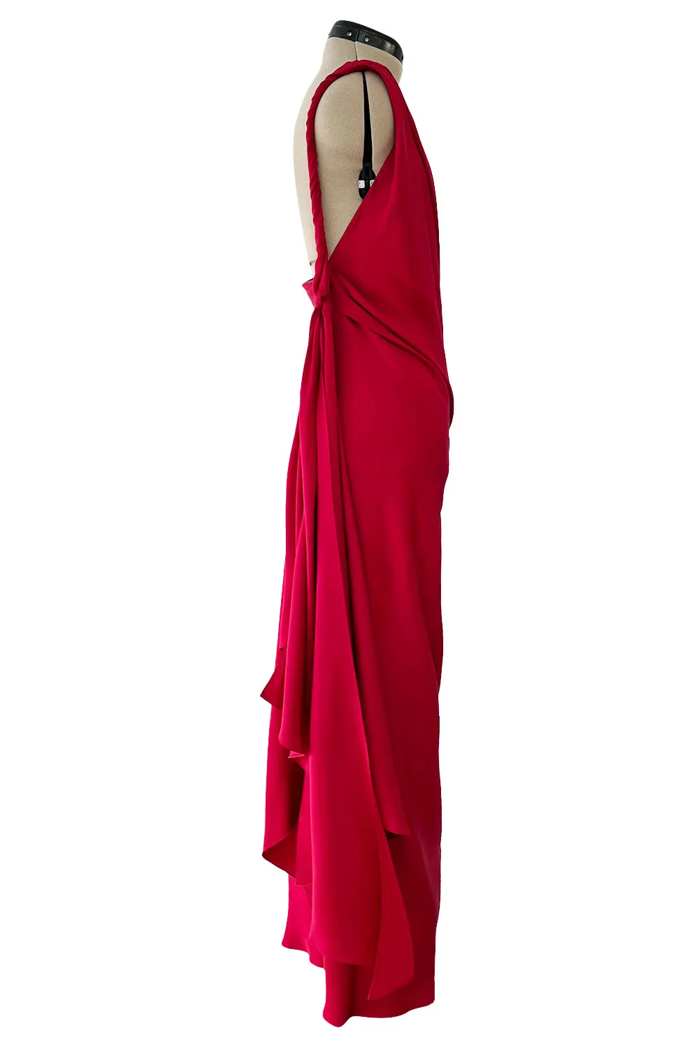 Gorgeous Pre-Fall 2010 Yves Saint Laurent by Stefano Pilati Red Bias Cut One Shoulder Dress