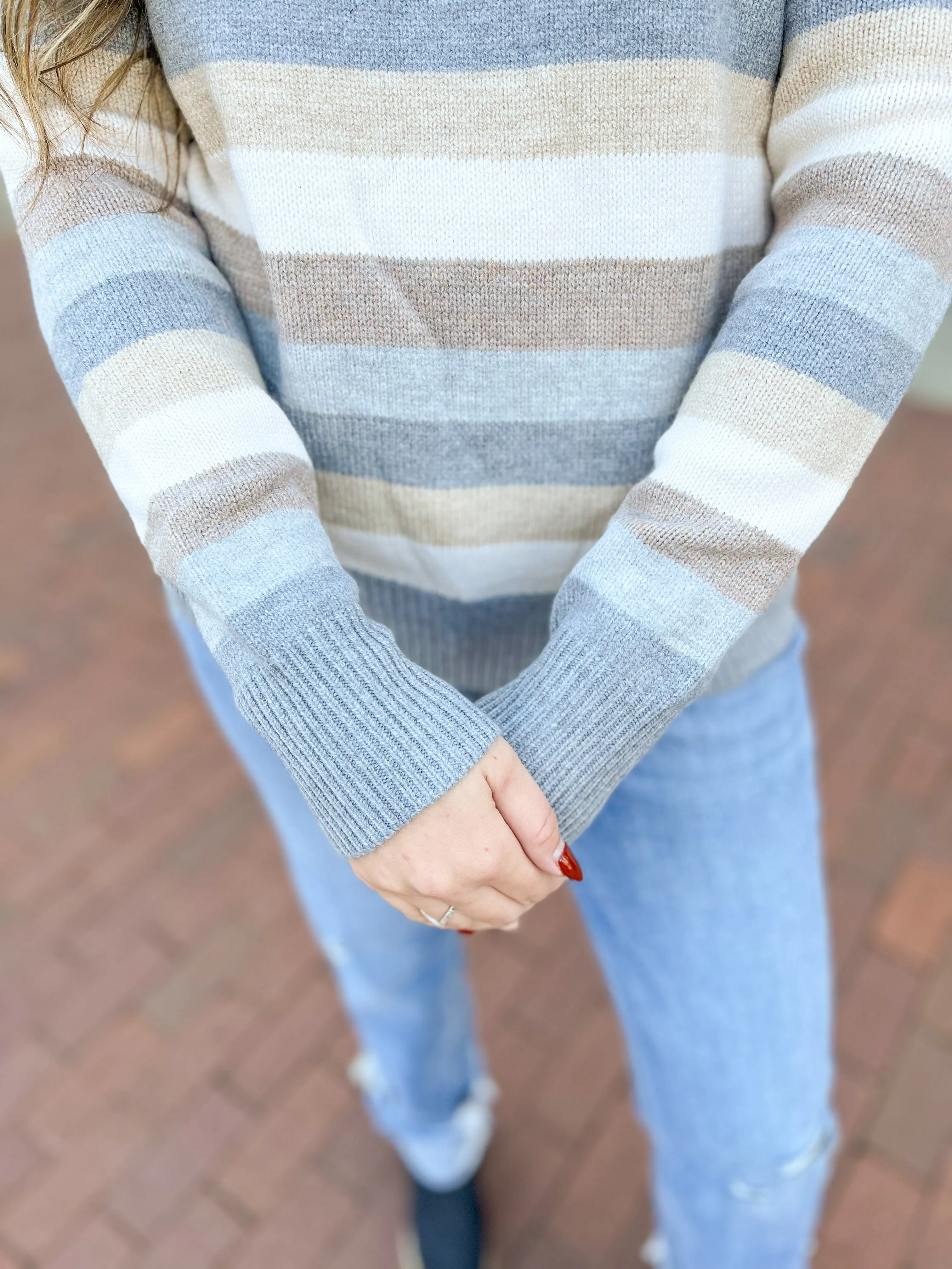 Grey Multi Stripe Sweater