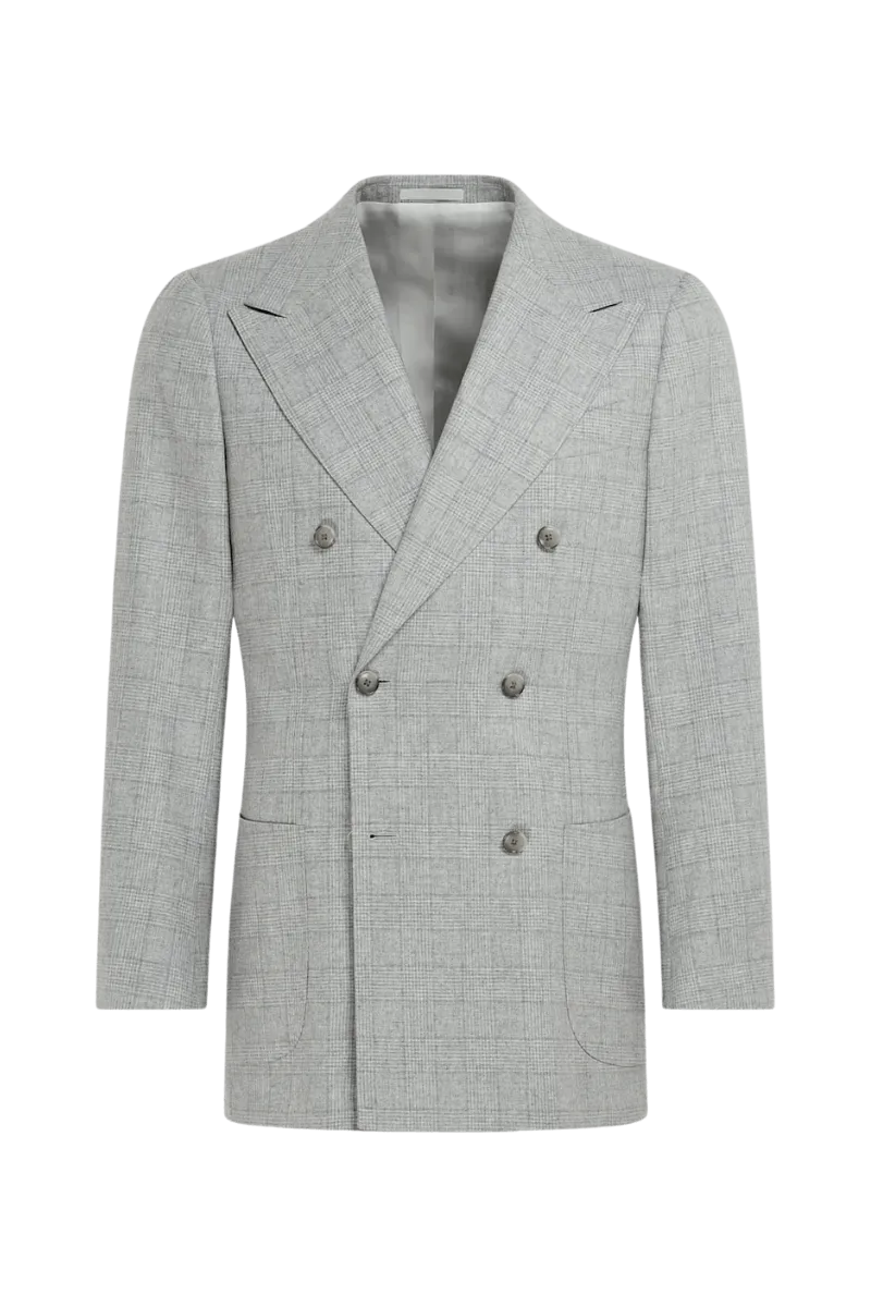 Grey Wool Double Breasted 2-Piece Suit