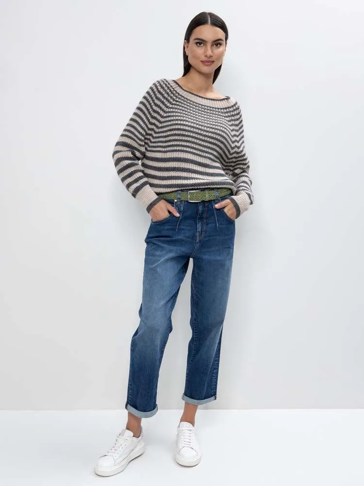 H Grey Stripe Sweater