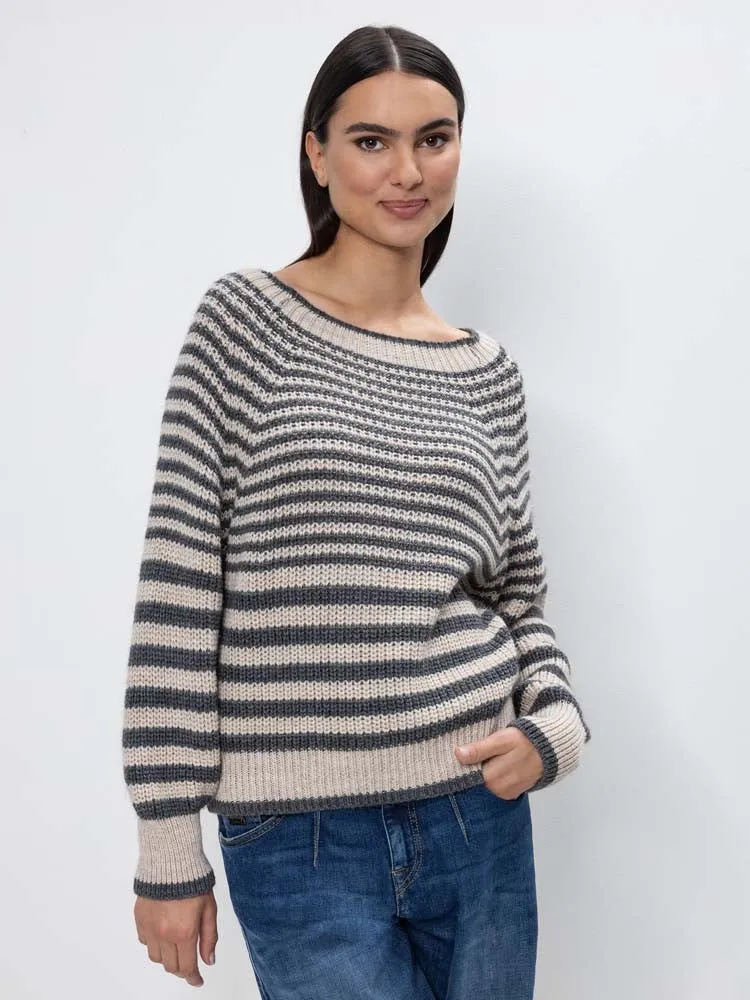 H Grey Stripe Sweater