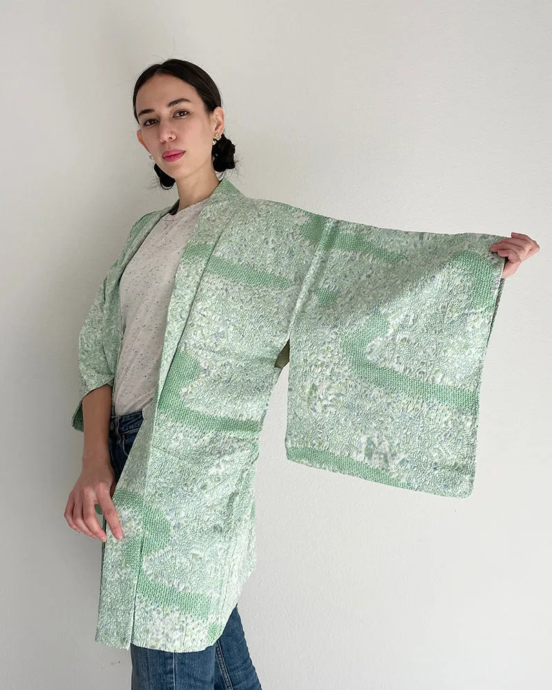 Hand Squeezing Shibori Haori Kimono Jacket