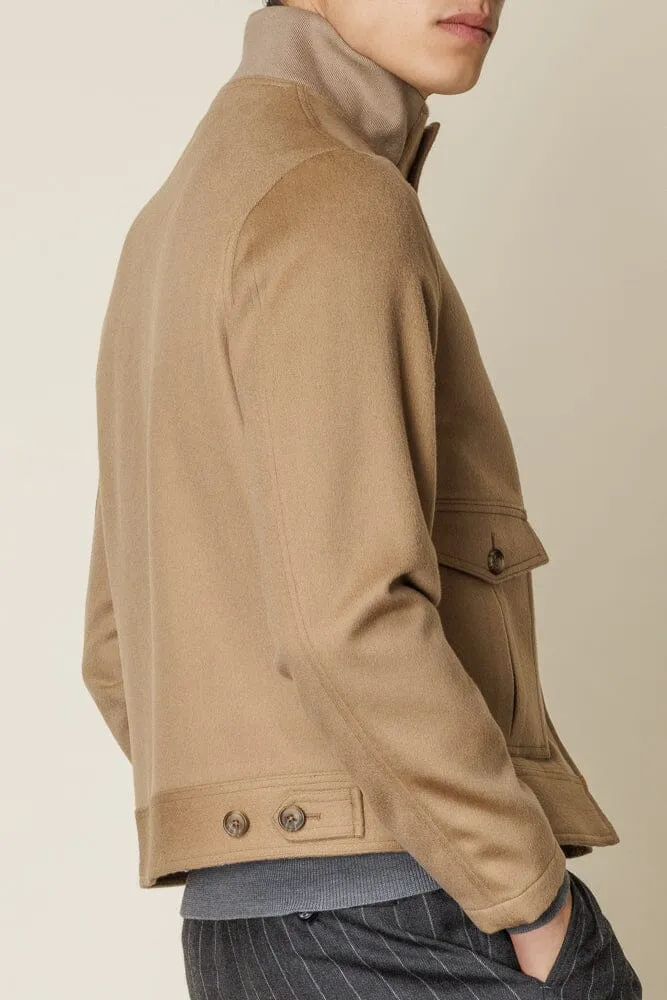 Harrington Jacket - Camel Wool Silk