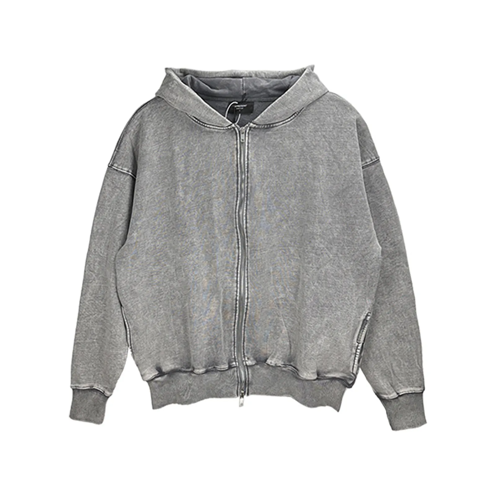 Heavy Distressed Hoodie Zipper Spring Summer Jacket