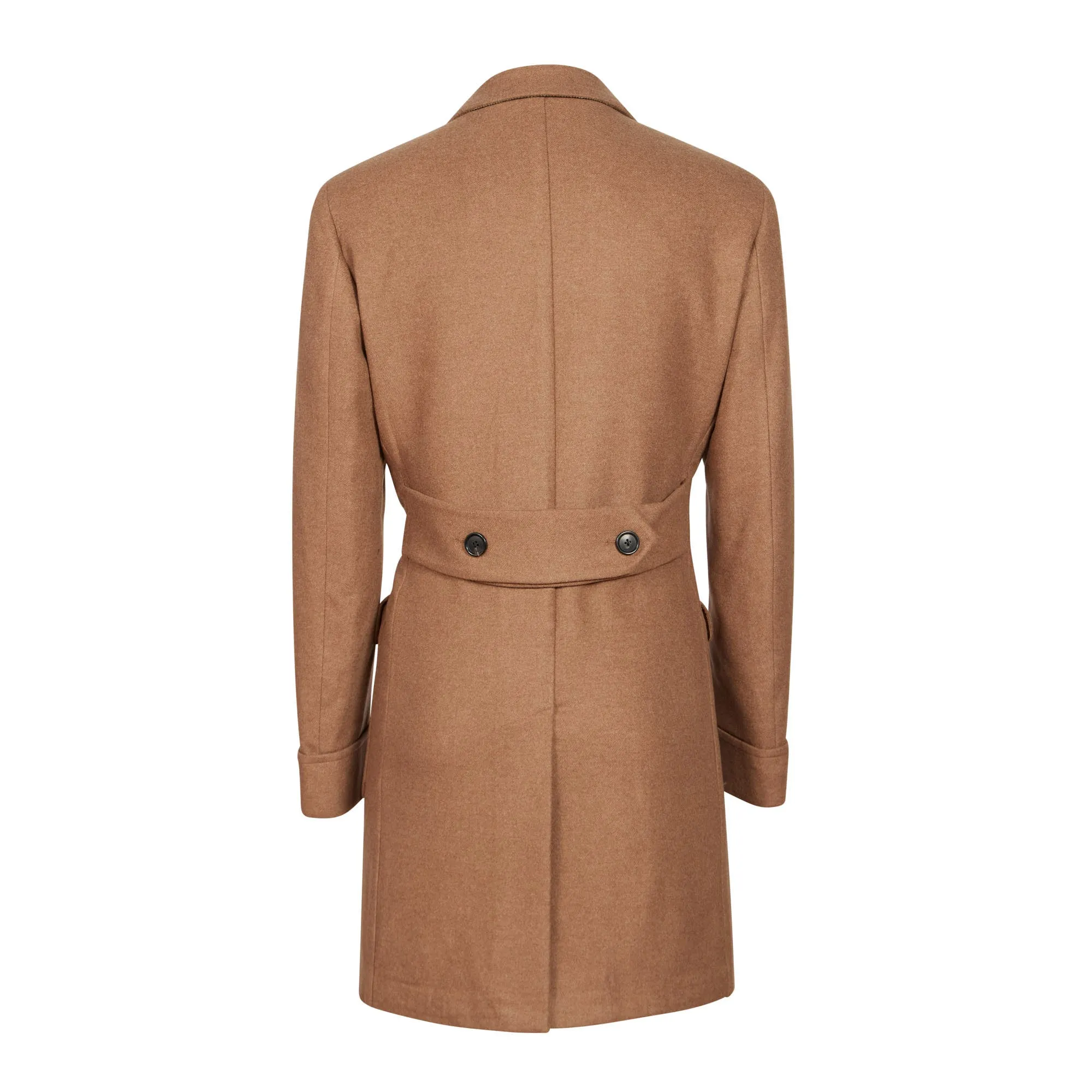 HENRY SARTORIAL Loro Piana Single Breasted Cashmere Overcoat CAMEL