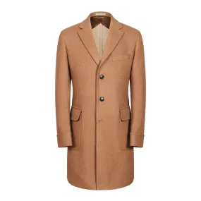 HENRY SARTORIAL Loro Piana Single Breasted Cashmere Overcoat CAMEL