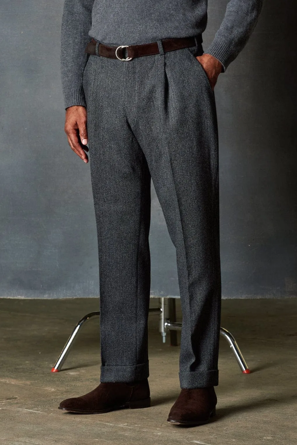 Herringbone Tweed Trouser