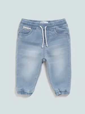 HOP Baby Ice Blue Faded Denim Joggers