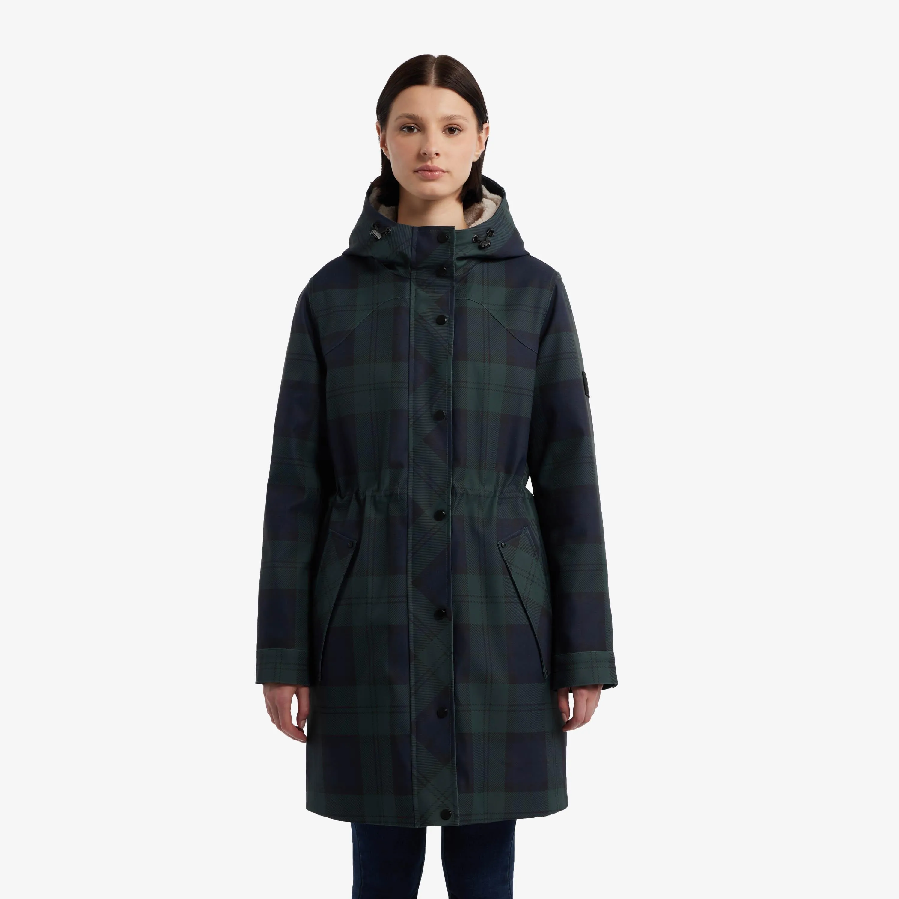 Hunter  Women's Fountain Blackwatch 3 In 1 Parka Green Reg