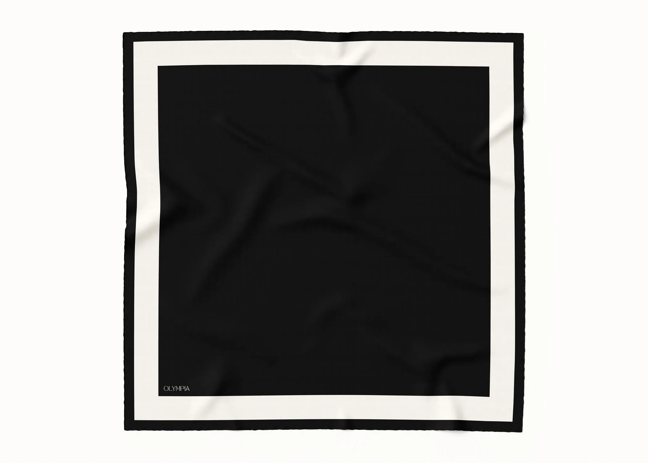 Imelda Ebony/Antique White Silk Scarf - 89x89cm