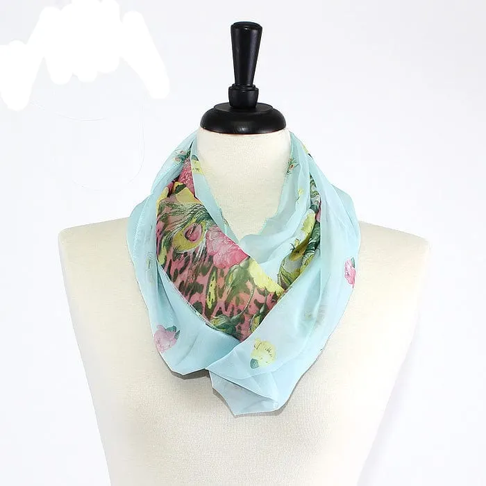 IN6026 Flower Print Infinity Scarf