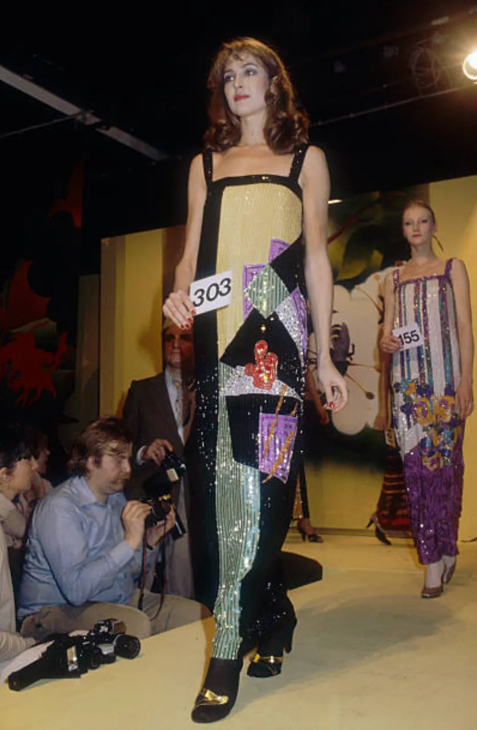 Incredible Spring 1981 Pierre Cardin Haute Couture Look 155 Silk Dress w Extensive Beadwork