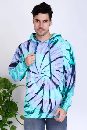 India Blue Men's Tye Dye Pullover Hoody