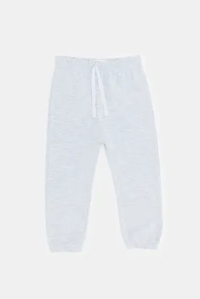 Infant Girls Grey Melange Solid Active Pant