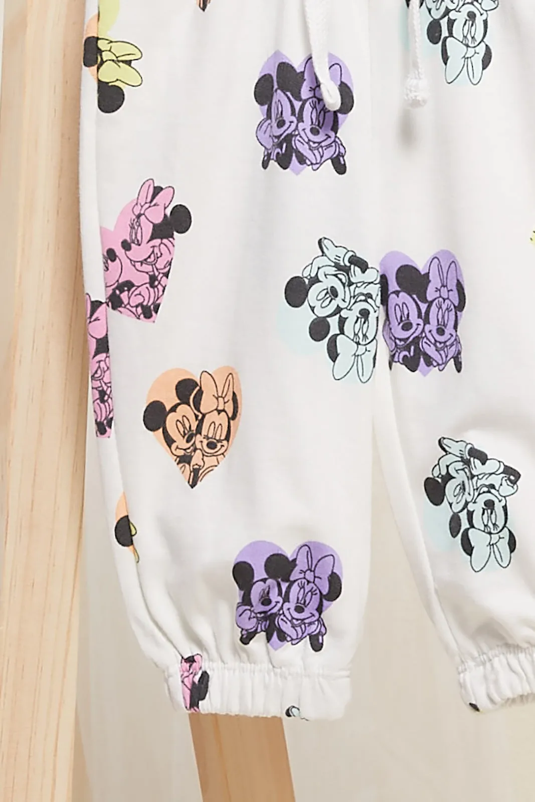 Infant Girls Ivory Mickey And Minnie Mouse Active Pants