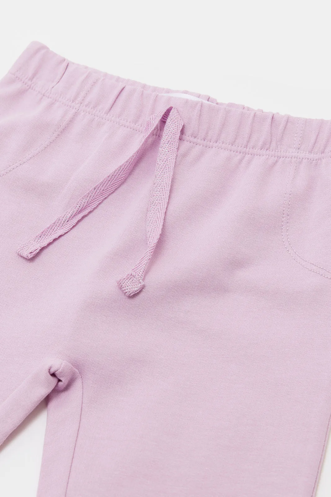 Infant Girls Pink Plain Active Pants