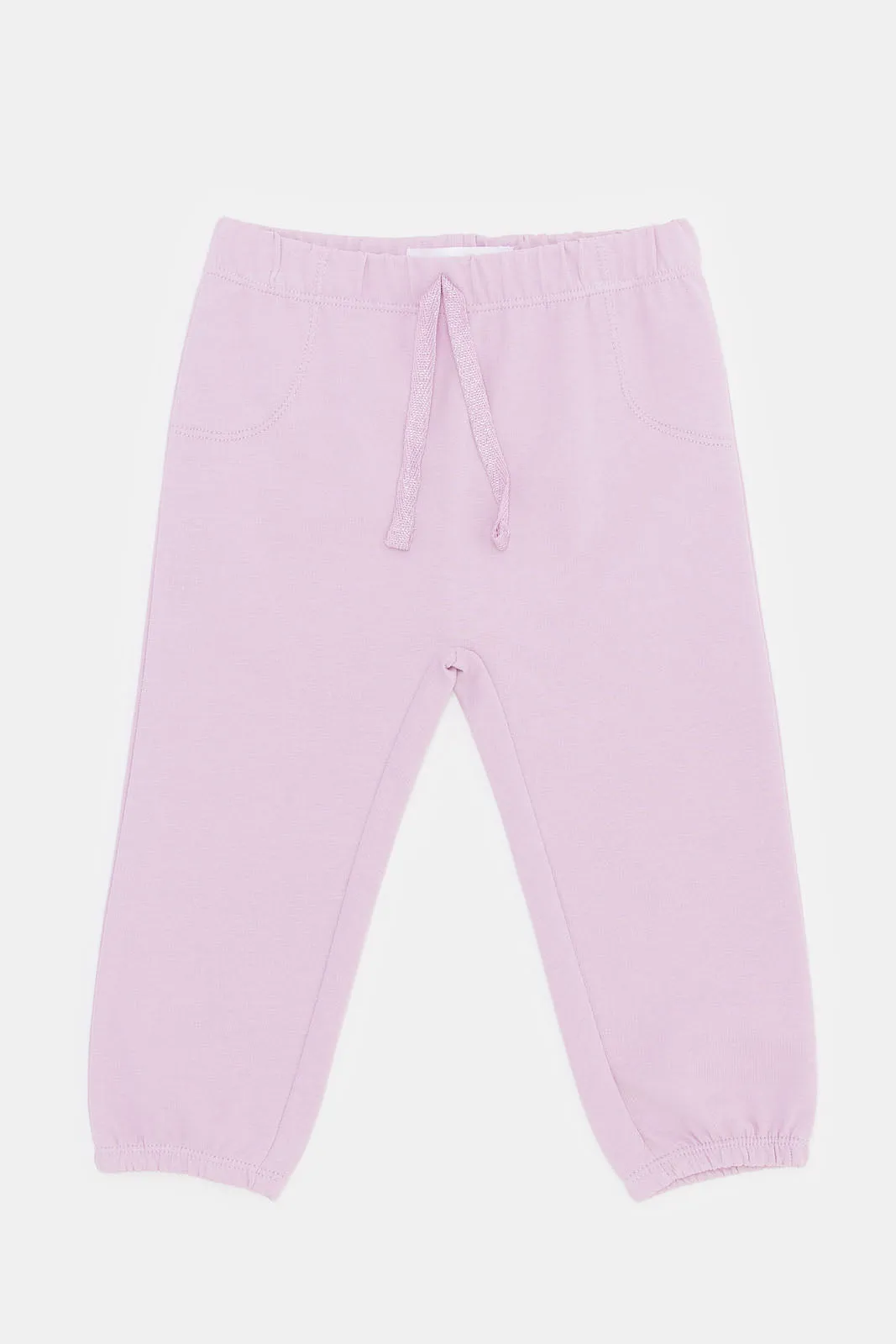 Infant Girls Pink Plain Active Pants