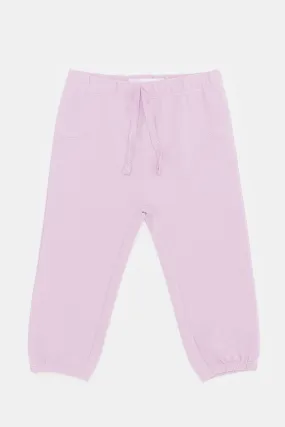 Infant Girls Pink Plain Active Pants