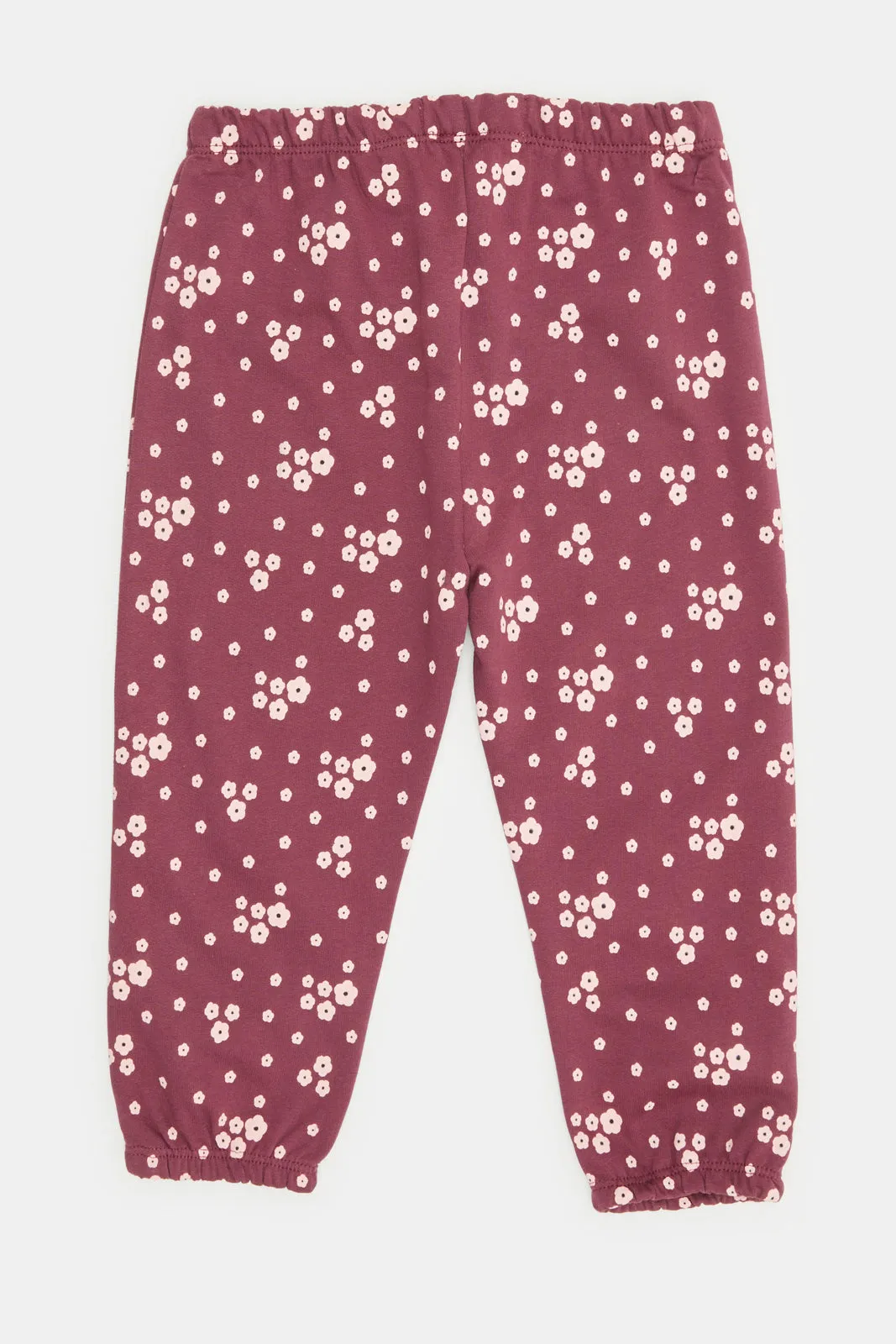 Infant Girls Purple Printed Active Pants