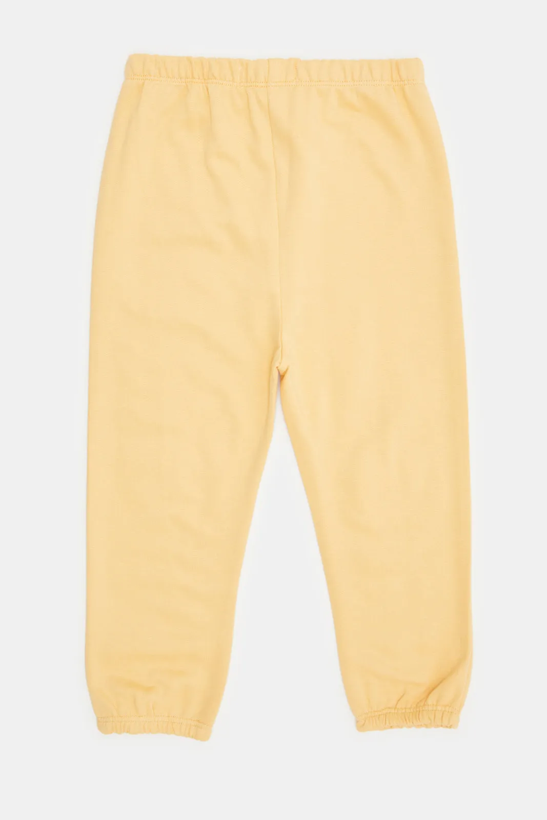 Infant Girls Yellow Printed Active Pants