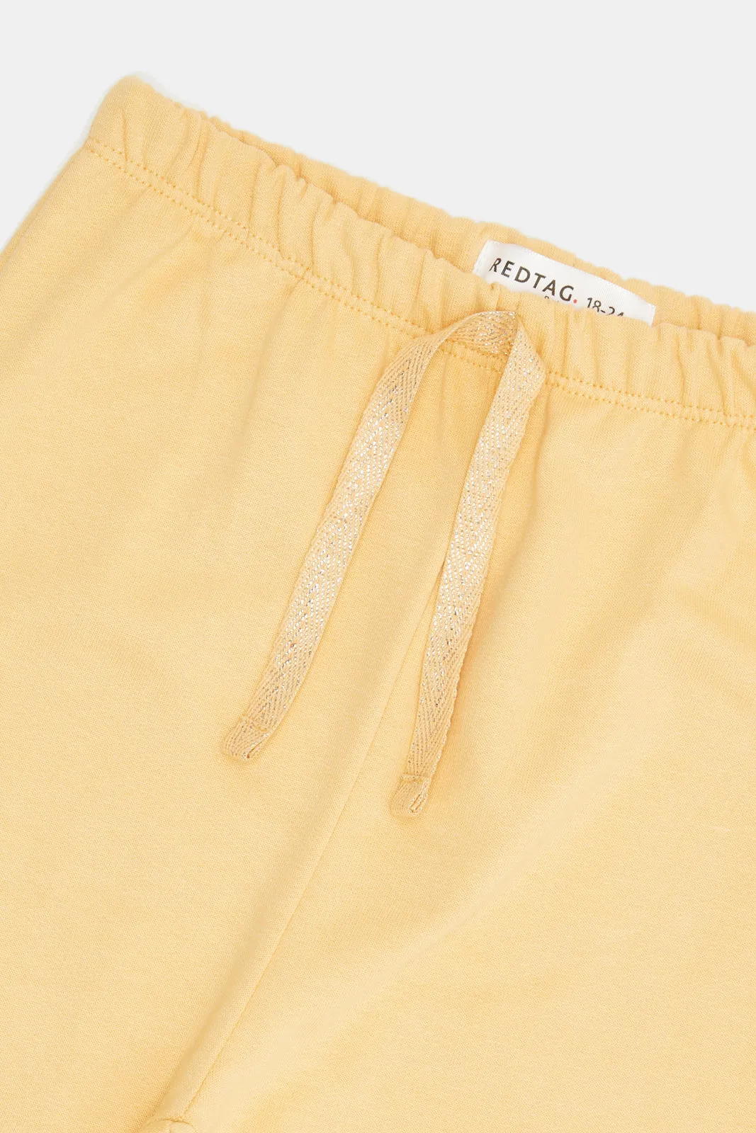 Infant Girls Yellow Printed Active Pants