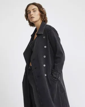 JAC   MOOKI DENIM TRENCH IN VINTAGE BLACK