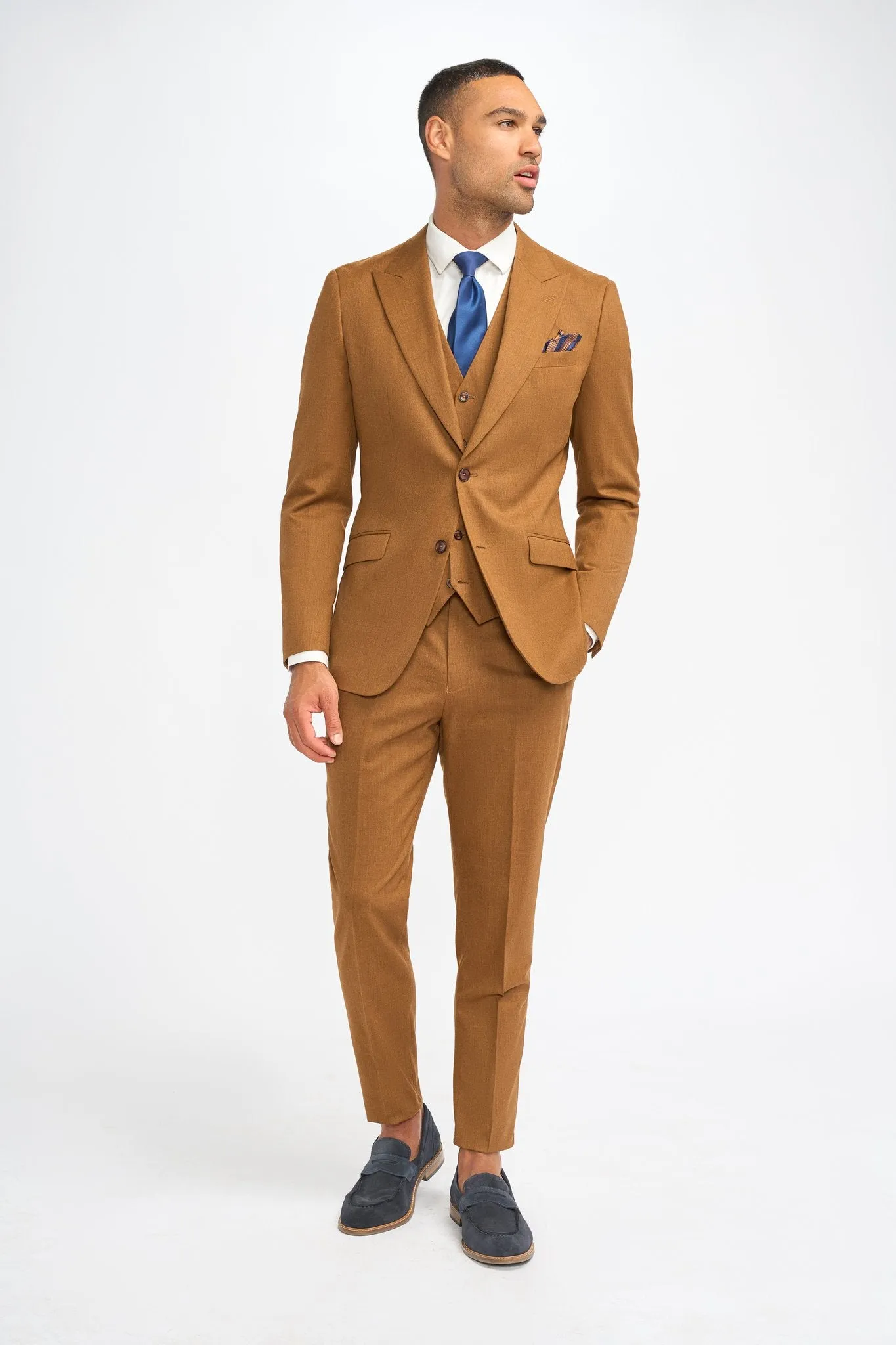 James Sierra Super 130s Wool Three Piece Suit