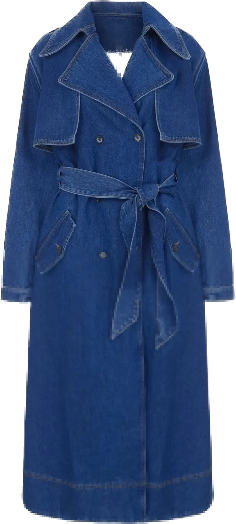 Jamison Mid Wash Denim Trench Coat by Aligne