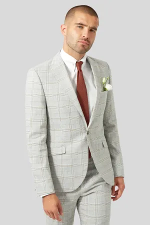 Jessop Slim Fit Grey Linen Jacket - ARCHIVE