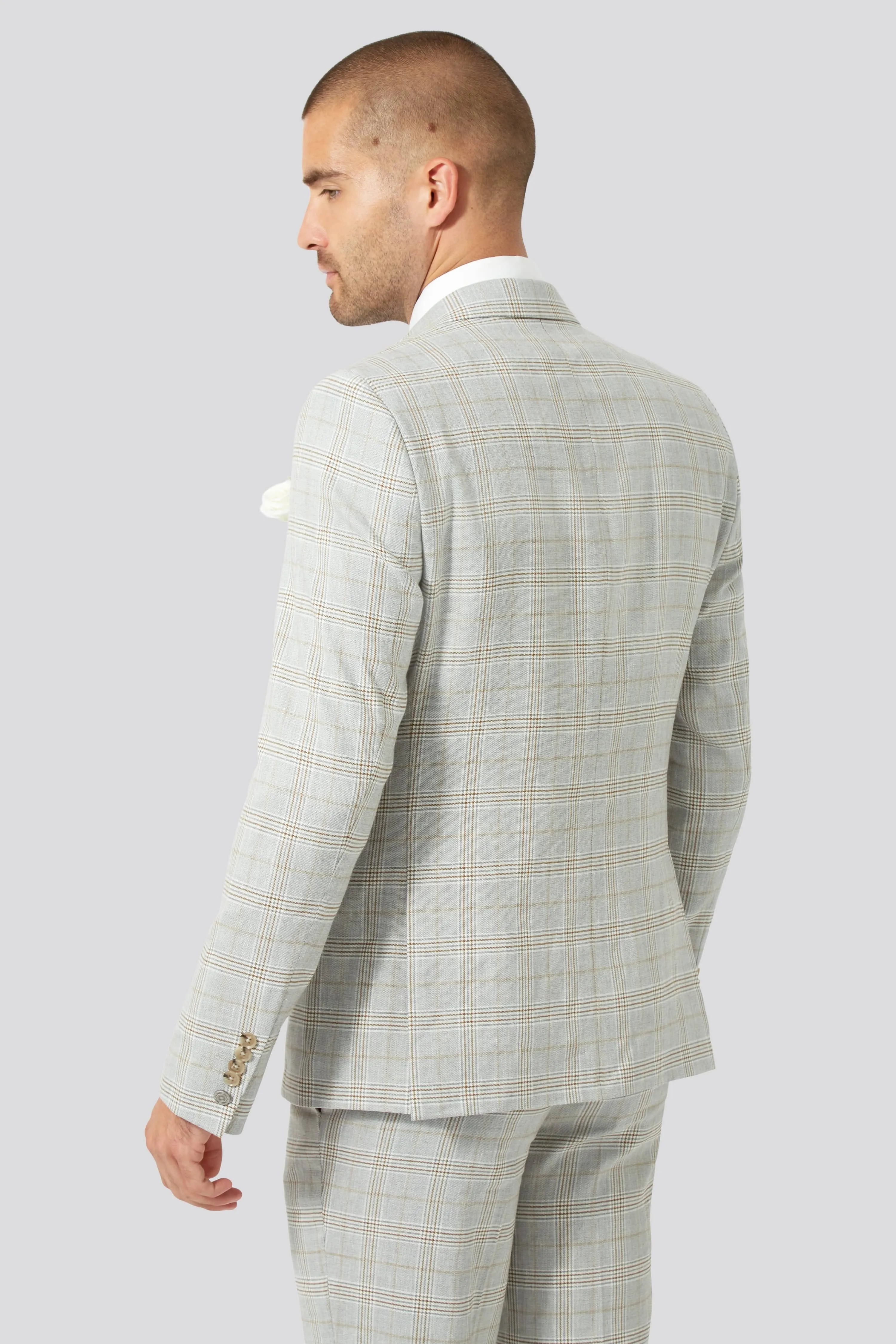 Jessop Slim Fit Grey Linen Jacket - ARCHIVE