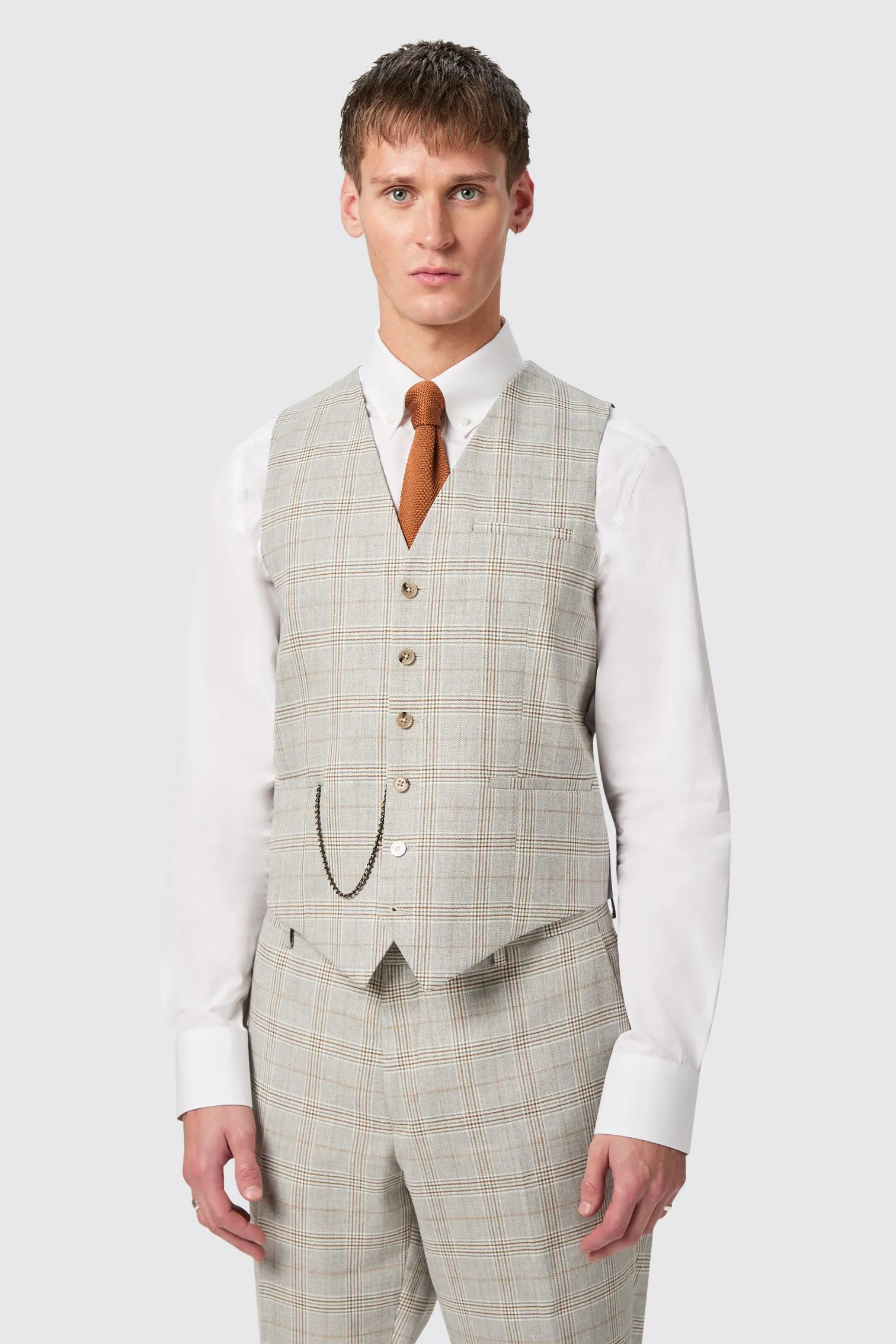 Jessop Slim Fit Waistcoat in Light Grey - ARCHIVE