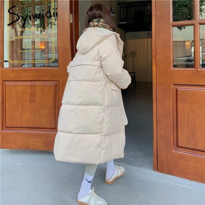 Joskaa Joskaa Long Winter Jacket Women Thicken Warm Bubble Coat Oversized Loose Puffer Outerwear Korean Fashion 2024 Black Parkas