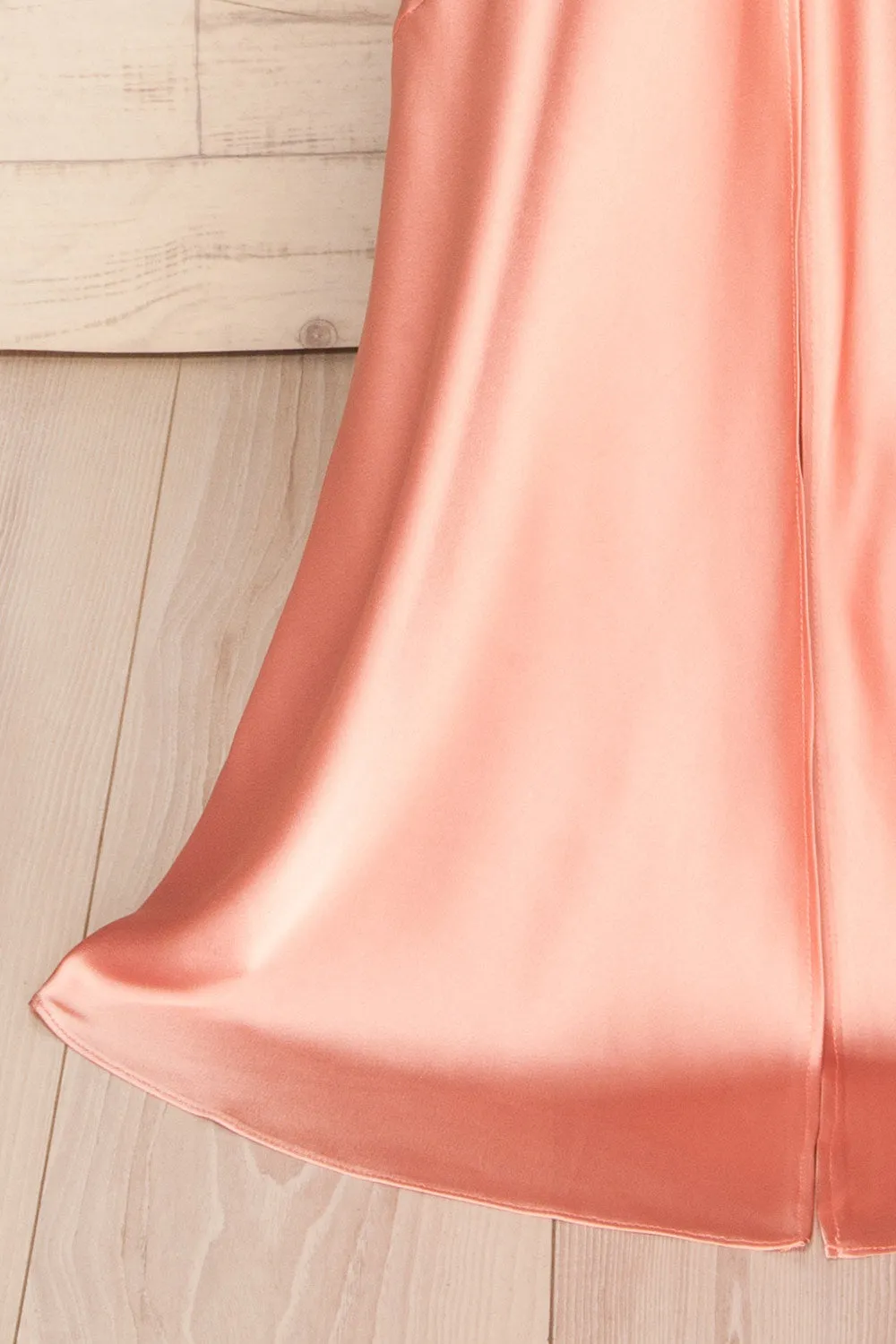 Jude Blush | Backless Silky Halter Dress