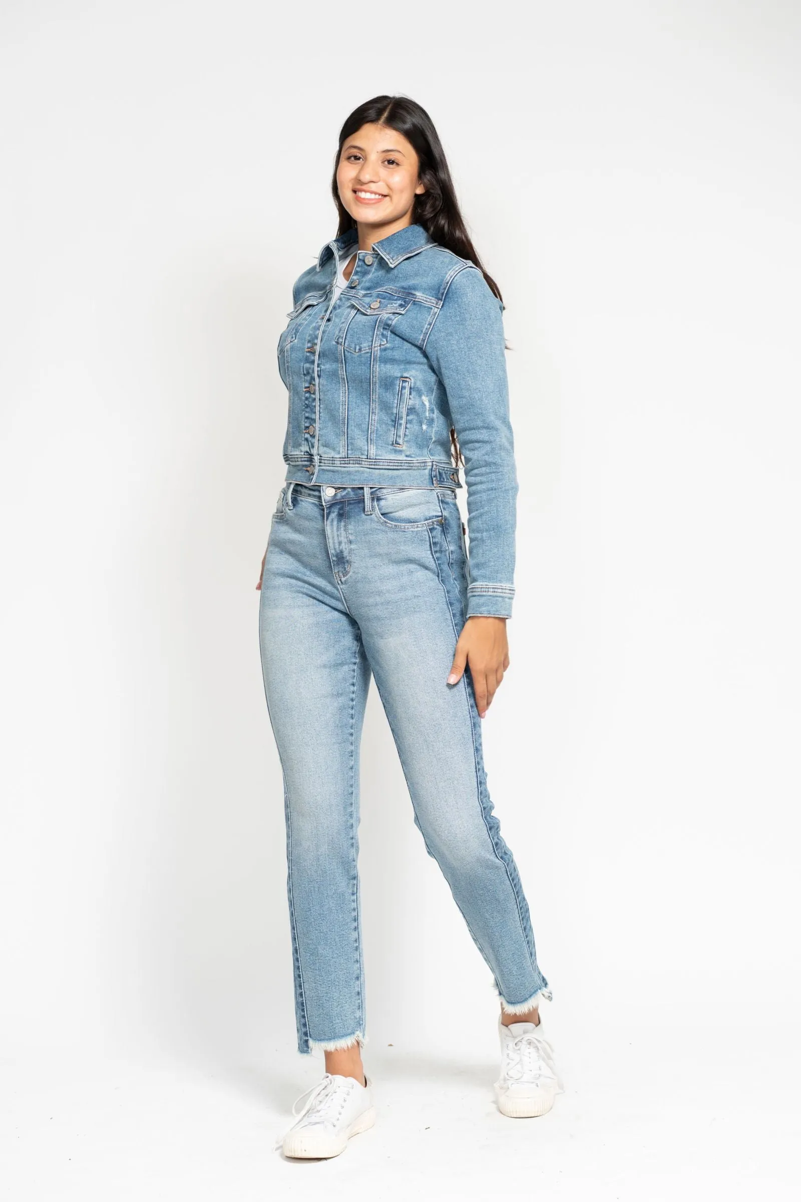 Judy Blue Classic Vintage Wash Denim Jacket 7877