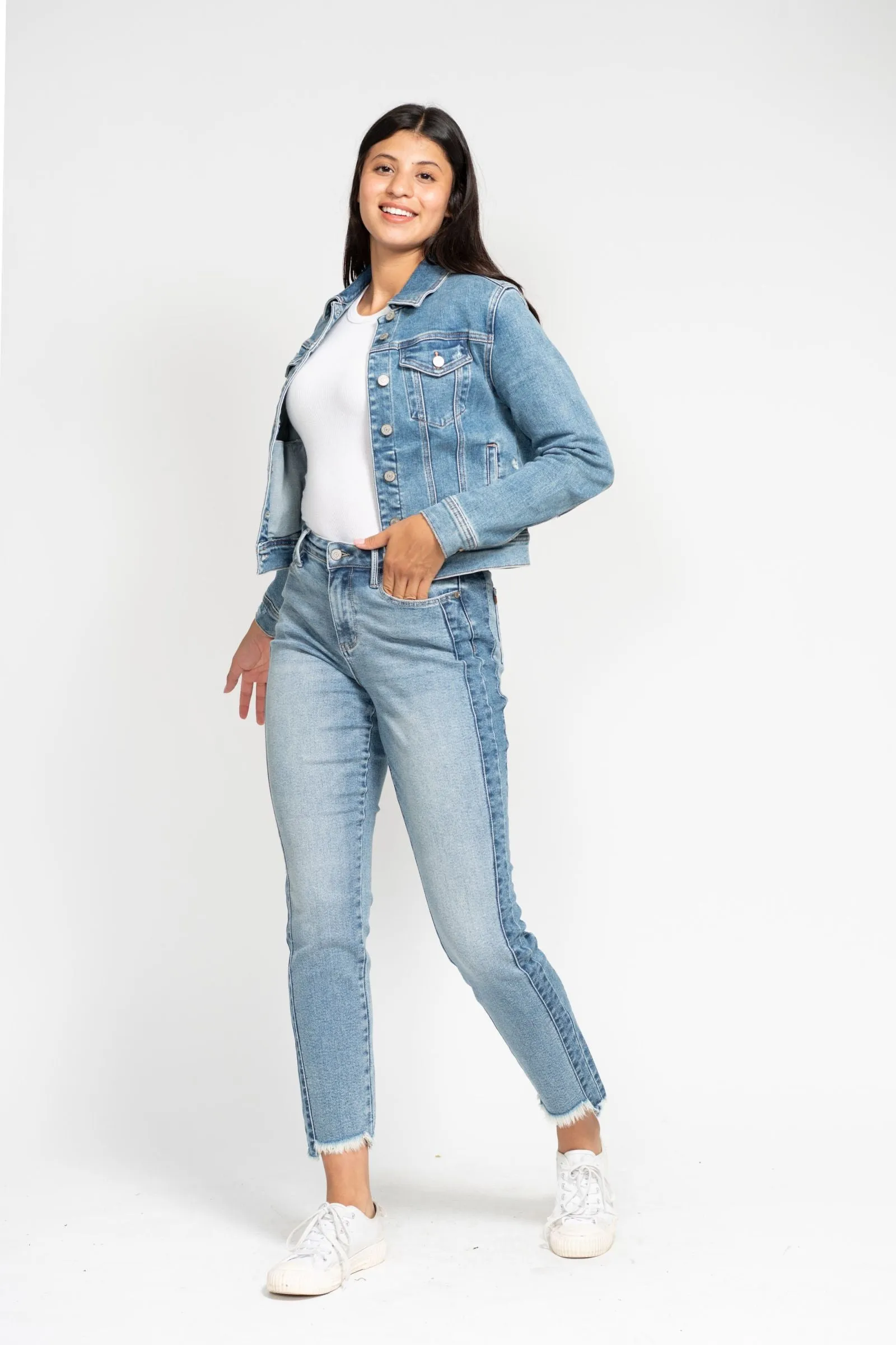 Judy Blue Classic Vintage Wash Denim Jacket 7877