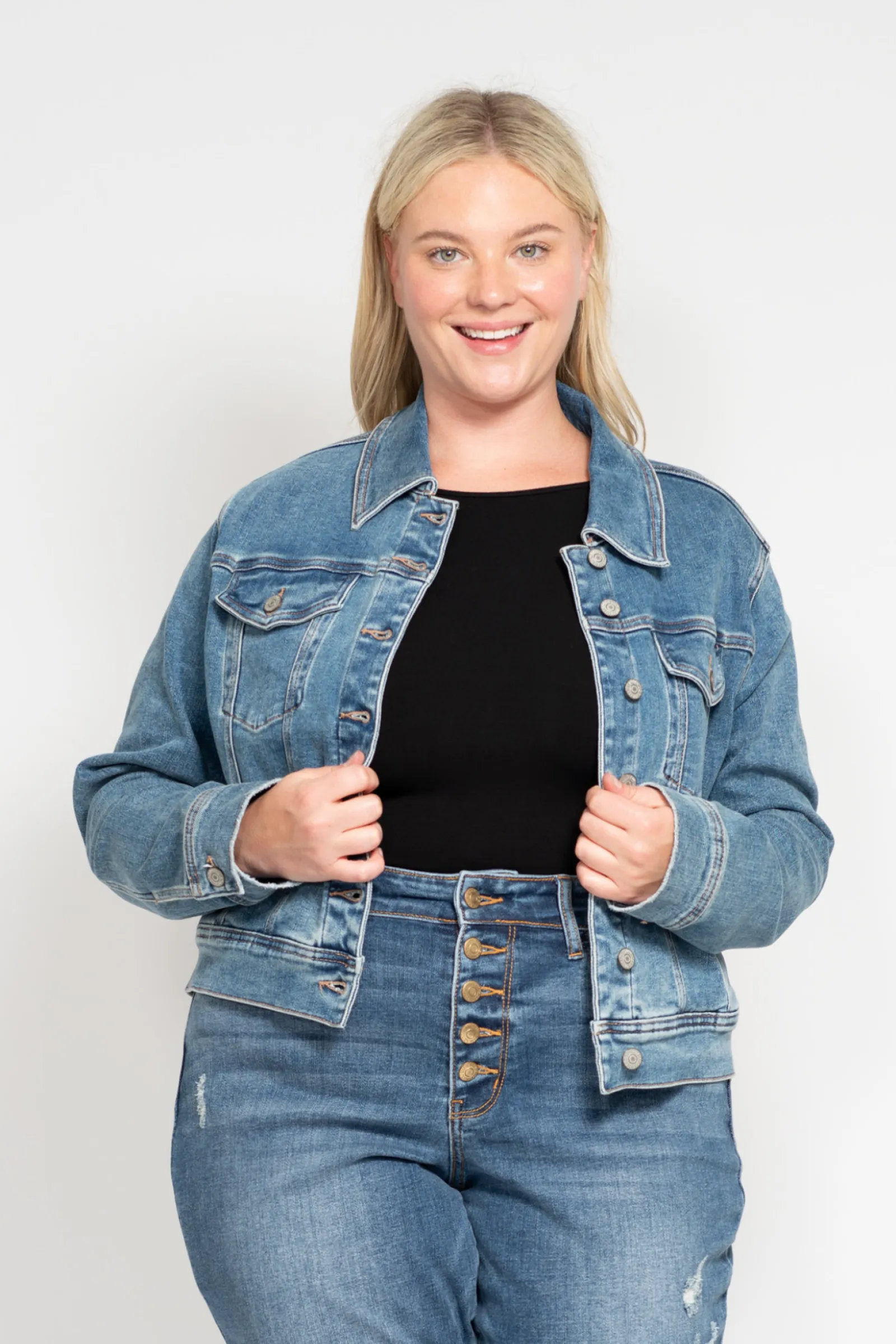 Judy Blue Classic Vintage Wash Denim Jacket 7877