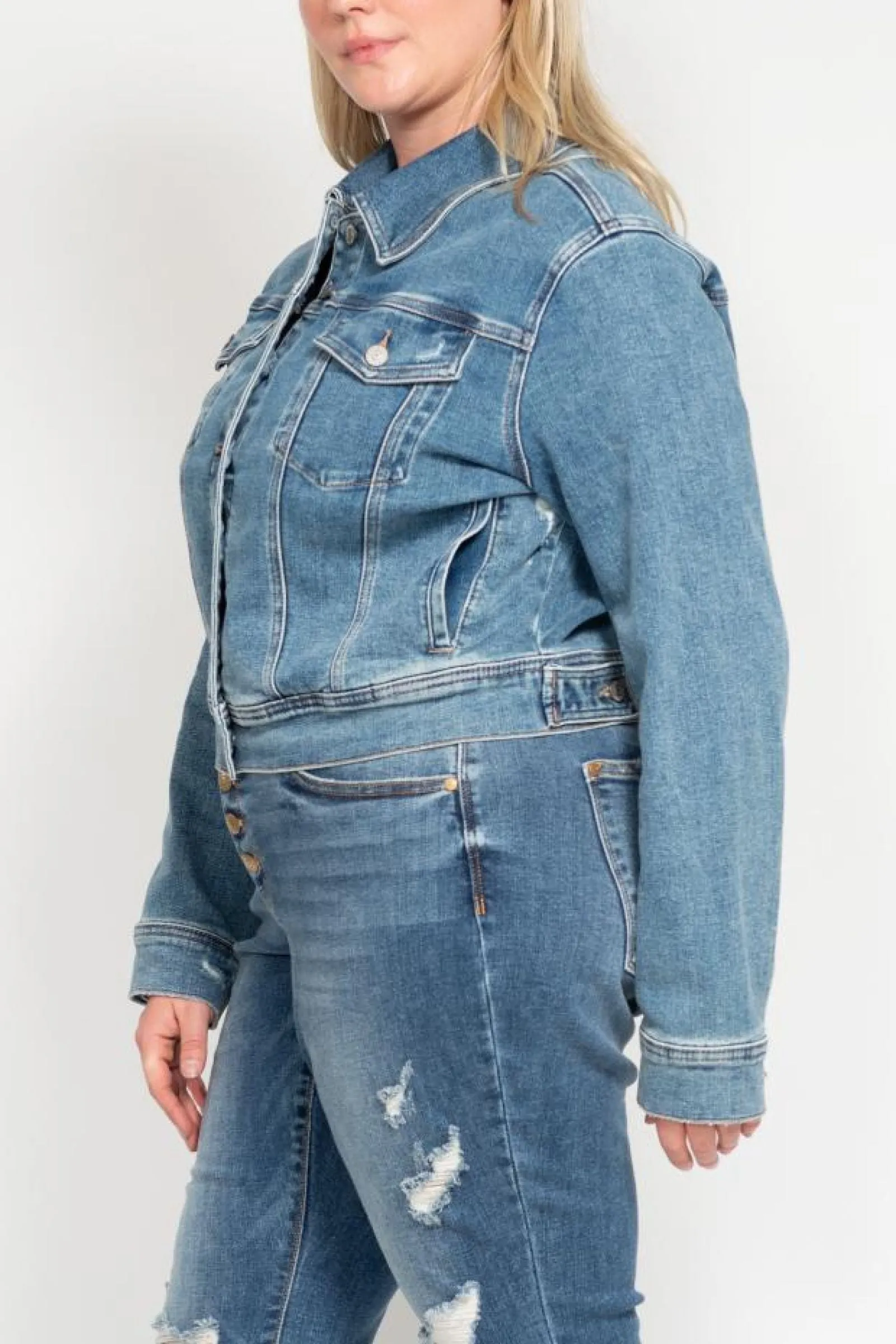 Judy Blue Classic Vintage Wash Denim Jacket 7877