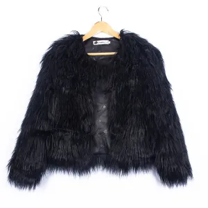 Kids Bridget Faux Fur Jacket - Black