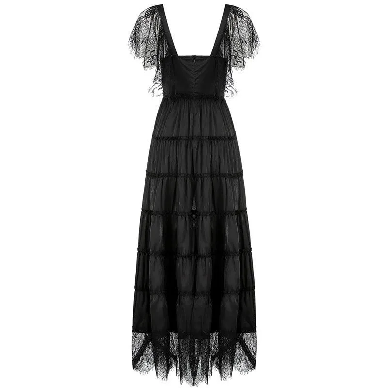 KittenAlarm - Corey Lace Trim Solid Dress