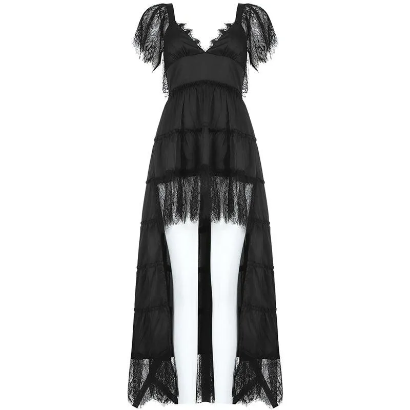 KittenAlarm - Corey Lace Trim Solid Dress