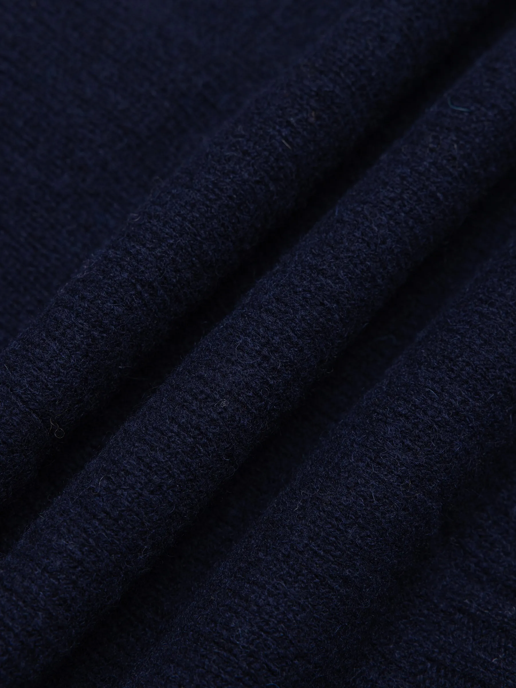 Lewis Brushed Shetland Polo in Navy Lambswool