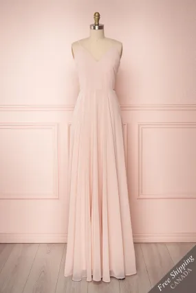 Lovina Blush | Pink Chiffon Gown